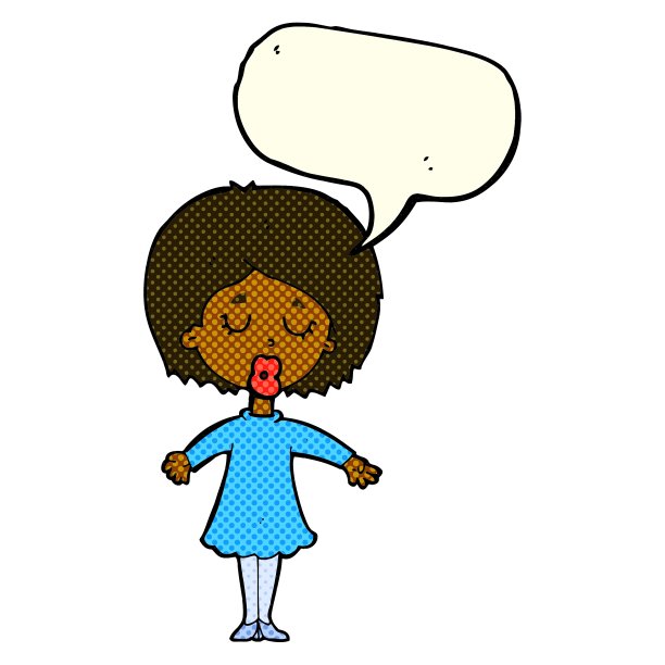 卡通女人穿着衣服说话泡泡图片下载