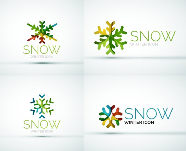 圣诞雪花公司标志设计图片下载