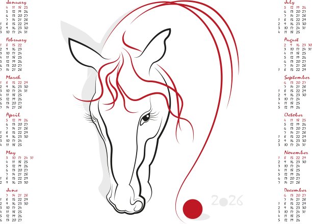 历法2026年马年图片下载