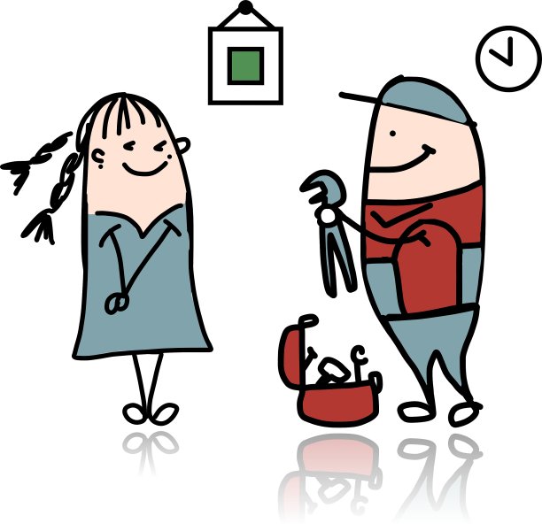 女人和修理工为你的设计草图图片下载