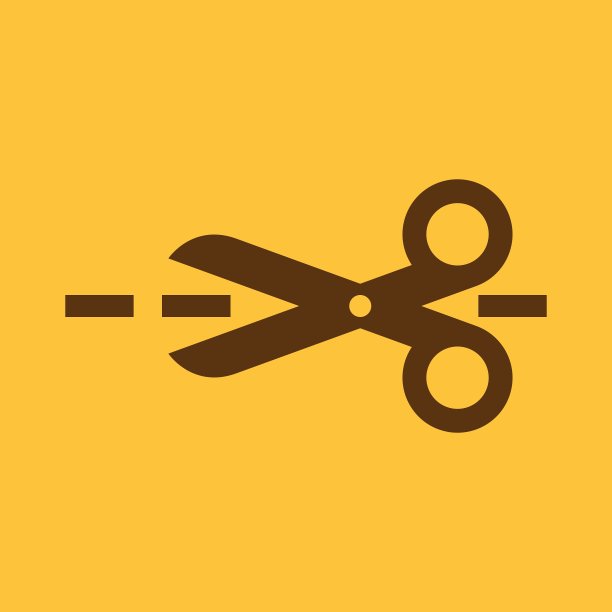 剪刀图标在这里剪切符号平坦图片下载