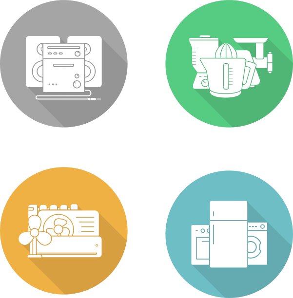 消费电子平面设计图标集图片下载