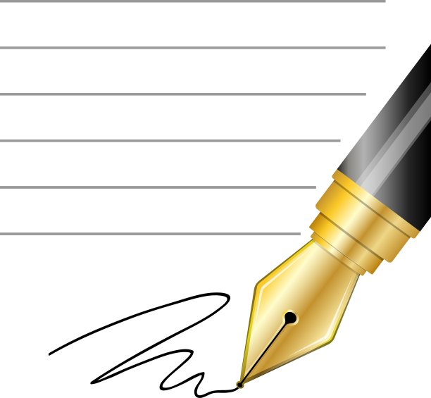 特写的钢笔和签名图片下载