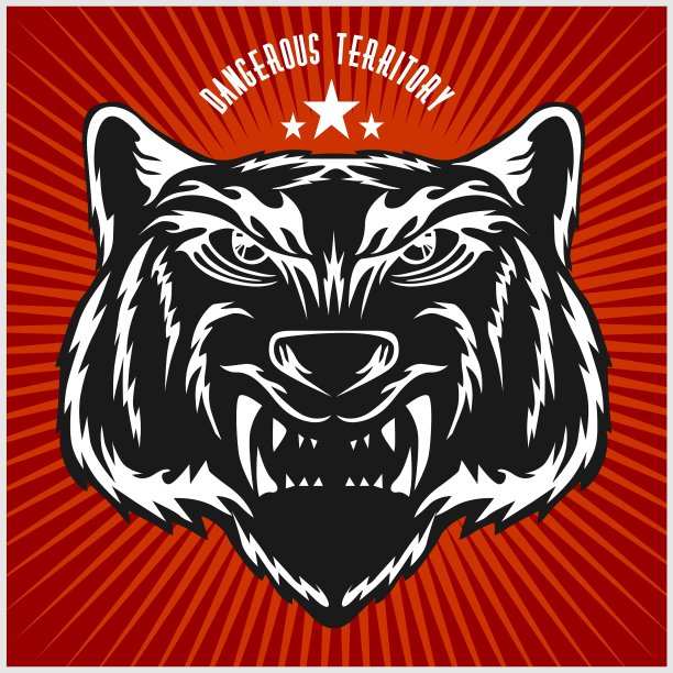 老虎头在复古风格图片下载