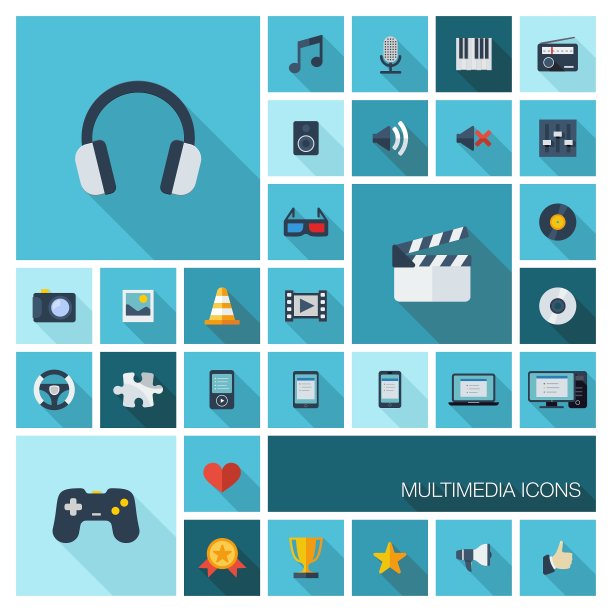 带有长阴影的图标图片下载