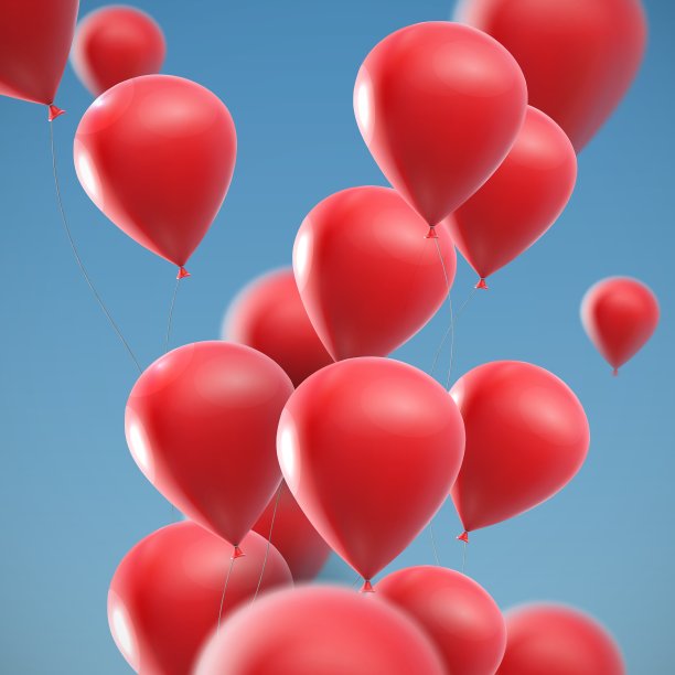 飞行逼真的光滑气球图片下载