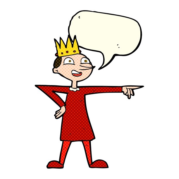 卡通指向王子与讲话气泡图片下载