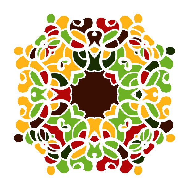 装饰性的圆形花边图案万花筒图片下载