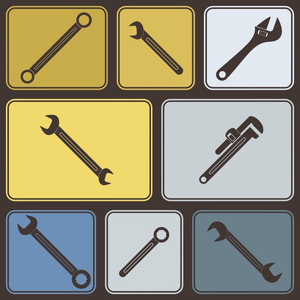 无缝背景与不同的扳手图片下载