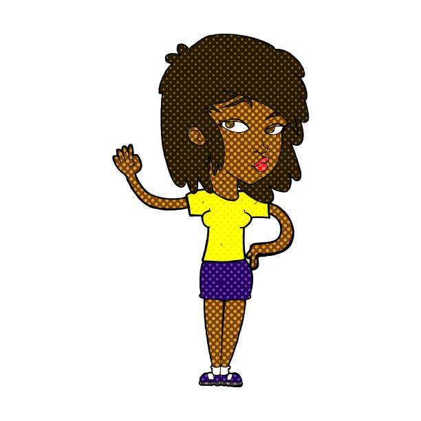 漫画卡通美女挥手图片下载