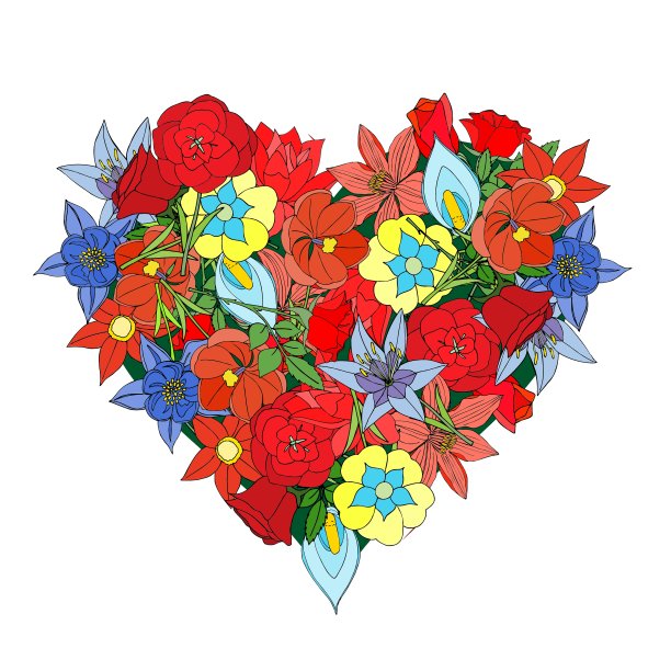 花做的心图片下载