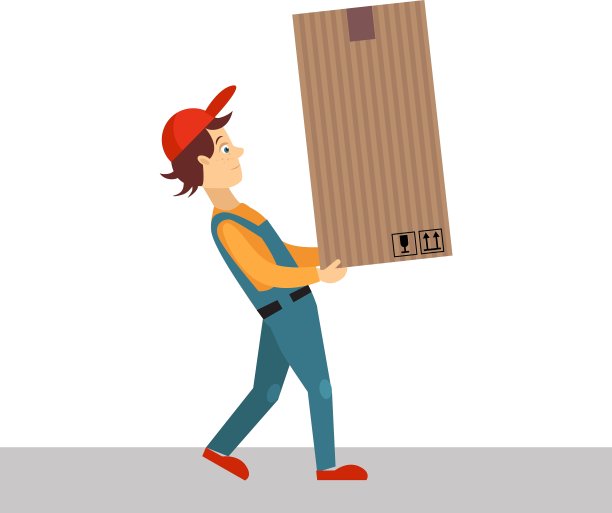 送大包裹的快递员图片下载