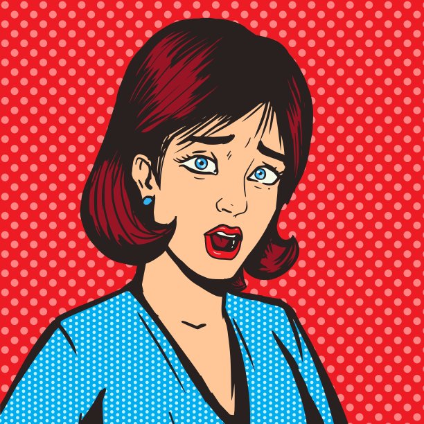 女孩尖叫波普艺术风格图片下载