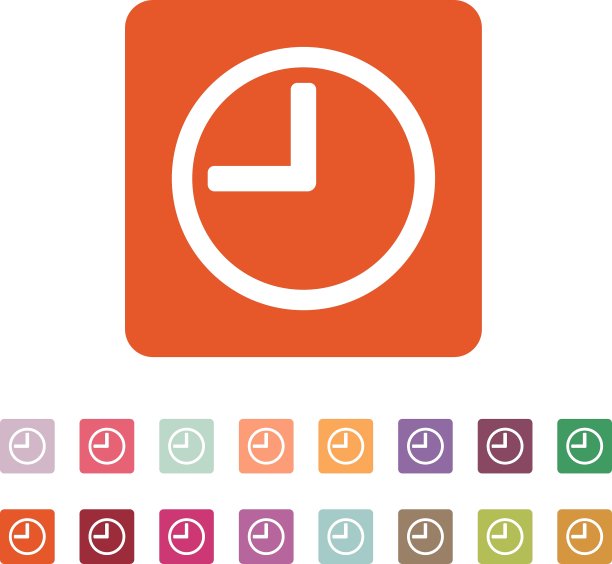 时间图标时钟声音符号平坦图片下载