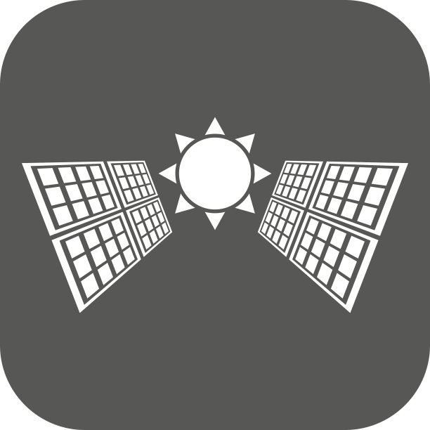 太阳能电池板绿色能源标志扁平风格图片下载