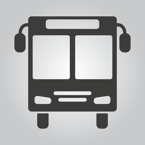 公交车图标公共交通站点标志扁平风格图片下载