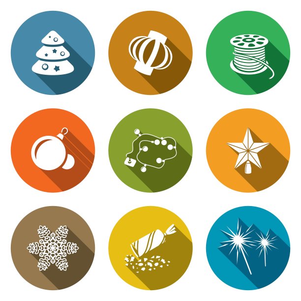 圣诞装饰图标套装图片下载