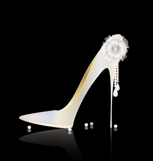 白色的鞋和蝴蝶结图片下载