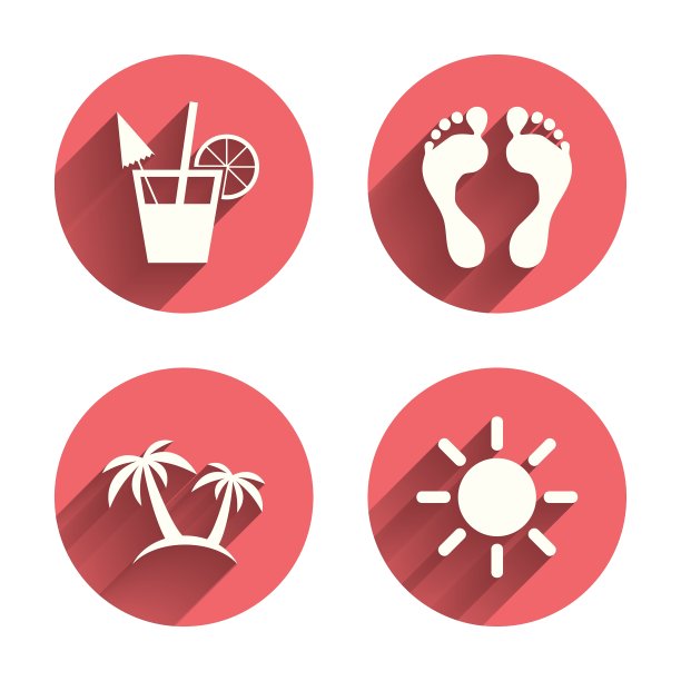 海滩假日标志鸡尾酒人类足迹图片下载