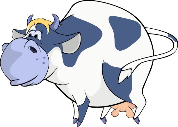 快乐的蓝色的牛图片下载