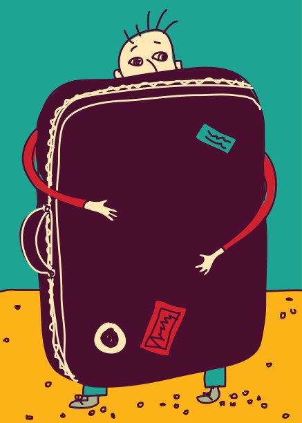 移民或旅行箱的颜色图片下载