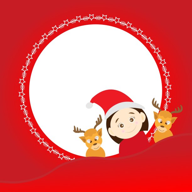 圣诞背景有圣诞老人和鹿图片下载