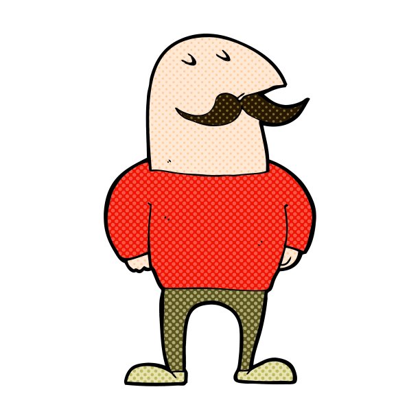 漫画中留着胡子的秃头男人图片下载