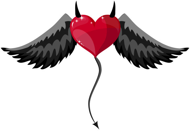 有角有翼的恶魔之心图片下载