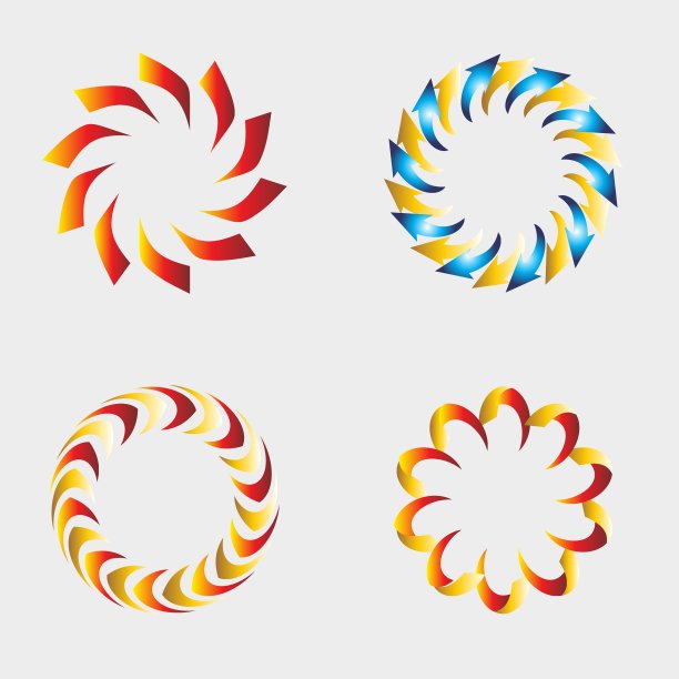 抽象圆形图标元素的设计图片下载