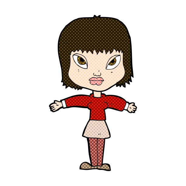 伸开双臂的卡通女人图片下载