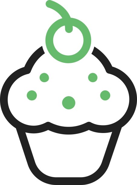 樱桃纸杯蛋糕图片下载