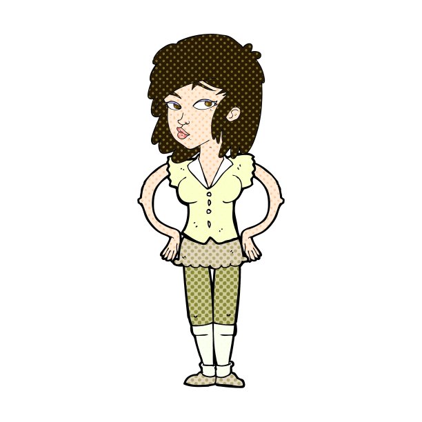 卡通美女手放在臀部图片下载