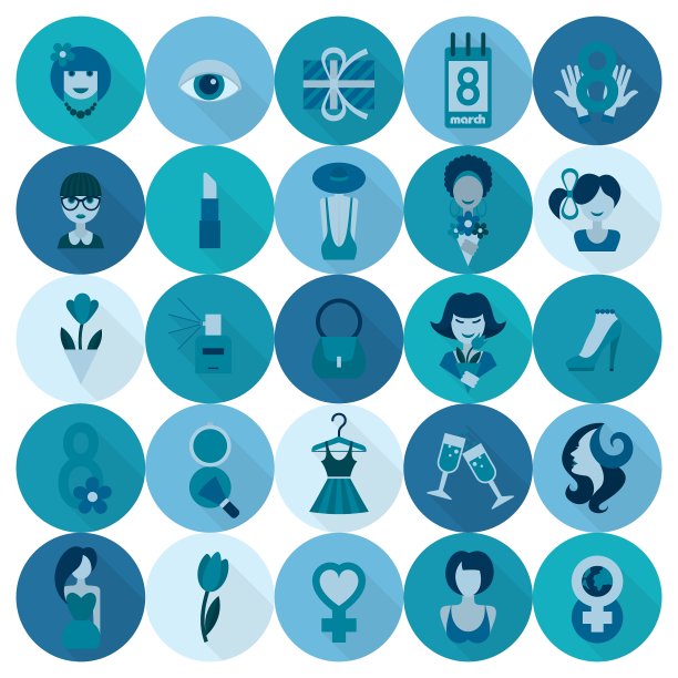 妇女节图标集图片下载