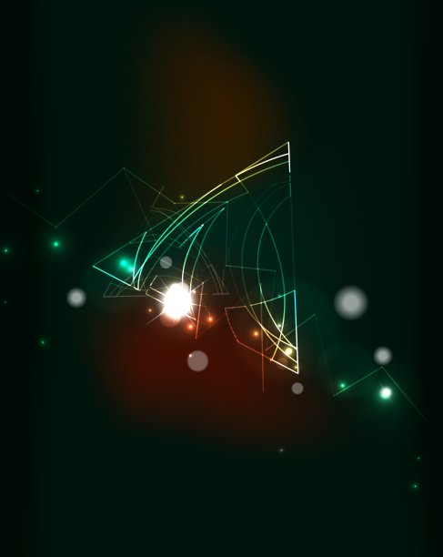 黑暗空间中的发光元素图片下载