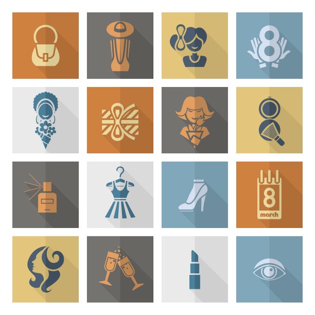 妇女节图标集图片下载
