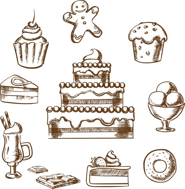 甜点的图标与蛋糕和糕点图片下载