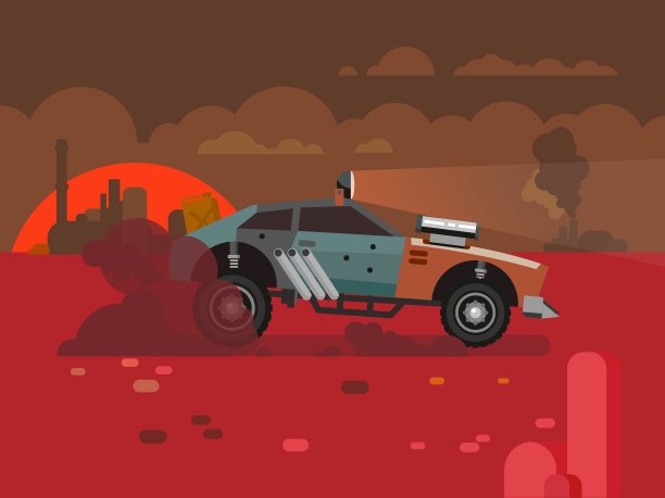 驾驶快速复古汽车穿越沙漠图片下载