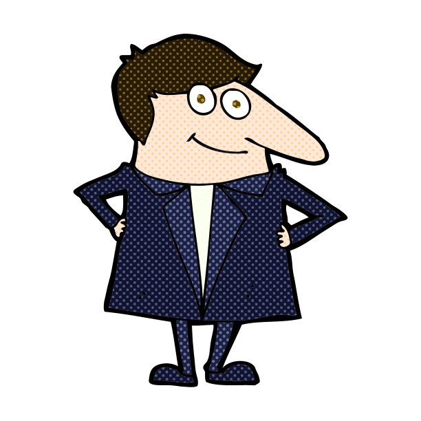 漫画卡通快乐的人在西装图片下载