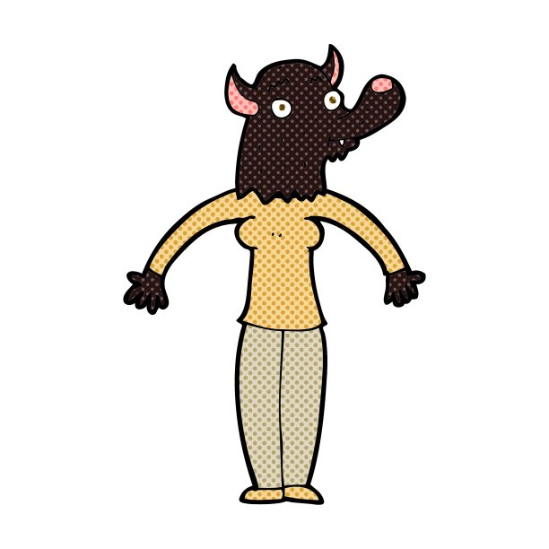 漫画中友善的女狼人图片下载