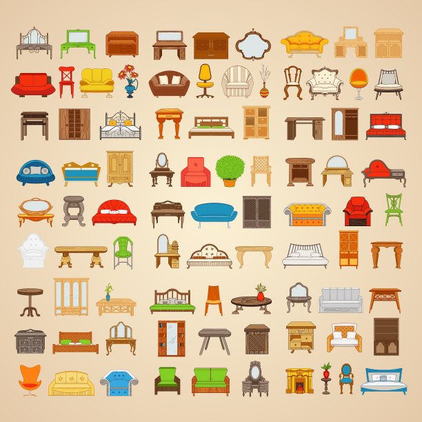一套86件家俱图片下载