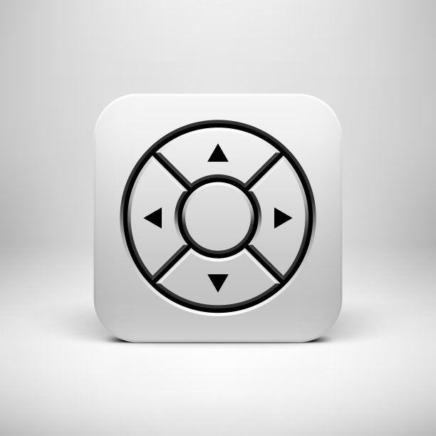 白色抽象操纵杆应用程序图标按钮模板图片下载