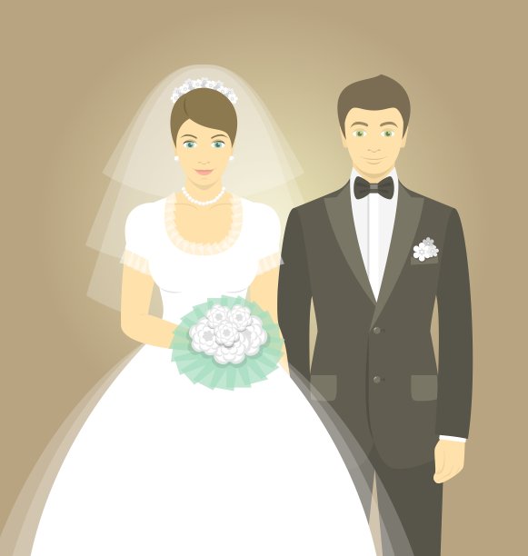 新娘和新郎的婚礼肖像图片下载
