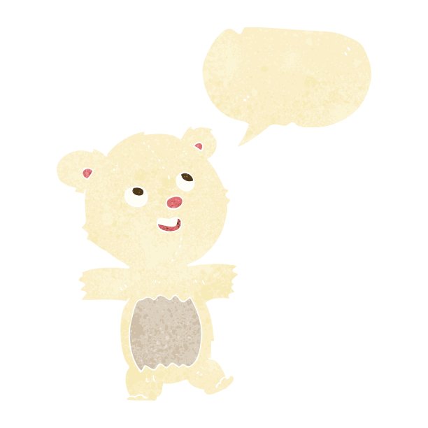带有语音泡泡的卡通北极熊图片下载