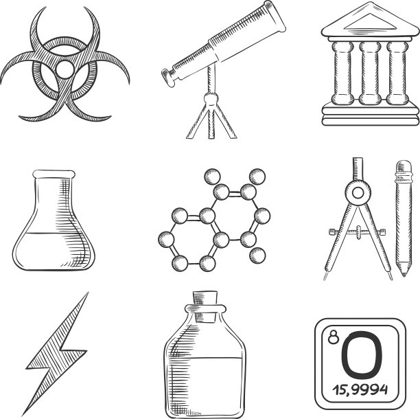 科学与化学草图图标集图片下载