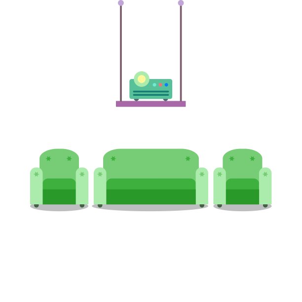 会议室配有投影仪，舒适图片下载