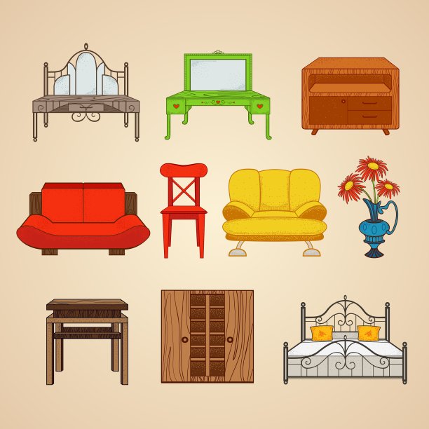 一套十件家具图片下载