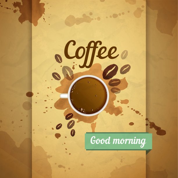 复古咖啡排版背景图片下载