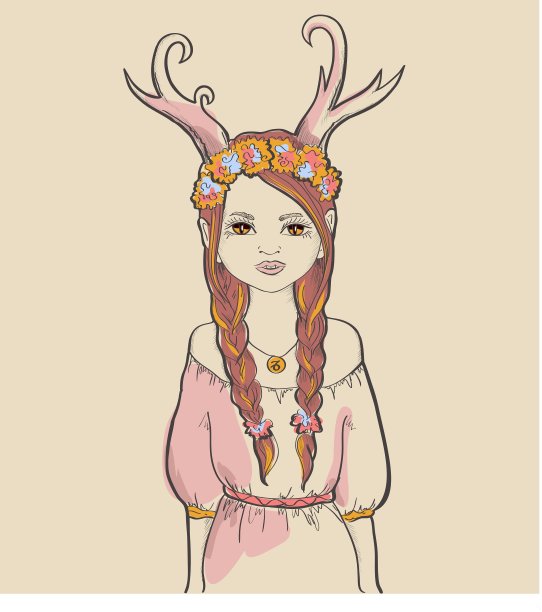 有角的女孩摩羯座图片下载