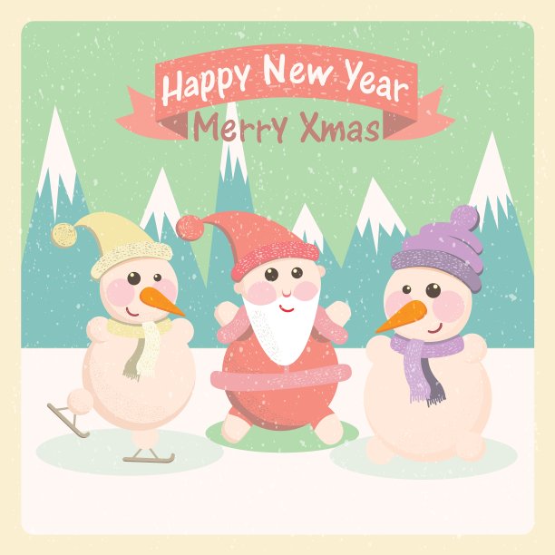 古董雪人和圣诞老人之间图片下载