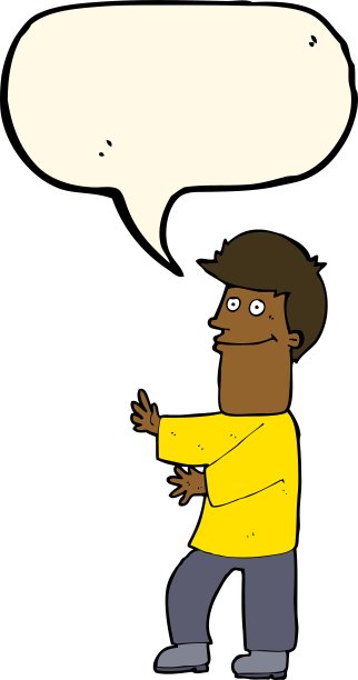 卡通人用气泡手势图片下载
